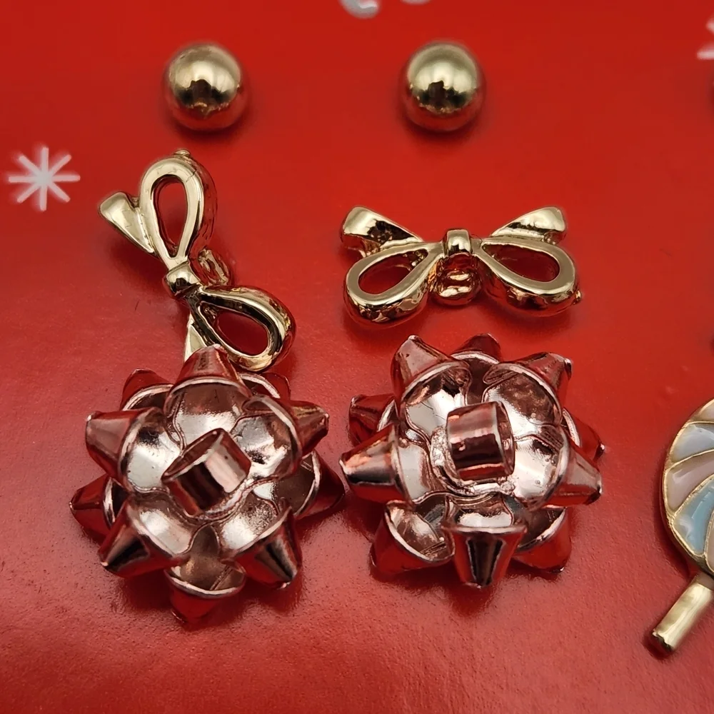 The Limited Kids' Earring Set - Red, Gold, Silver